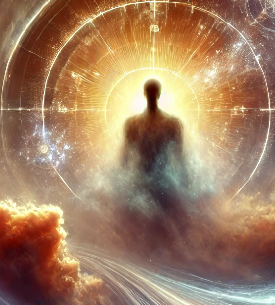Kosmische Silhouette mit Human-Design-Chart-Kreis